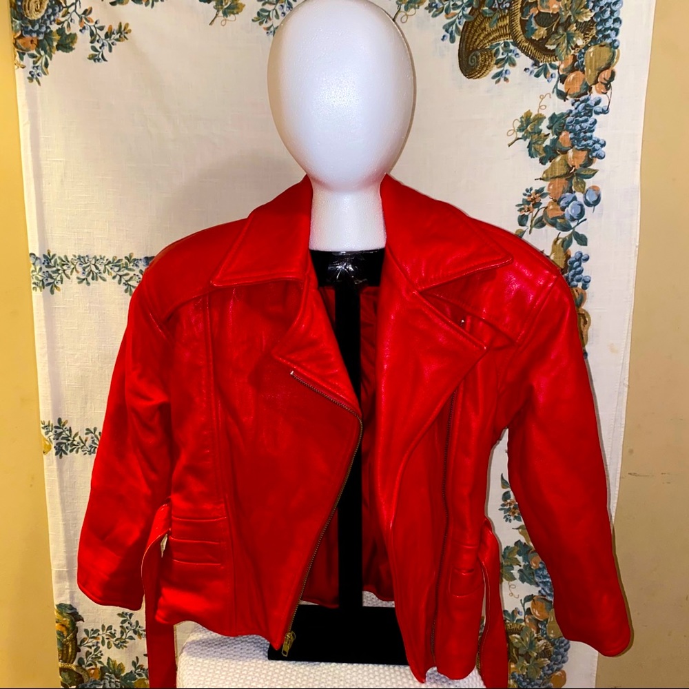 Red leather jacket